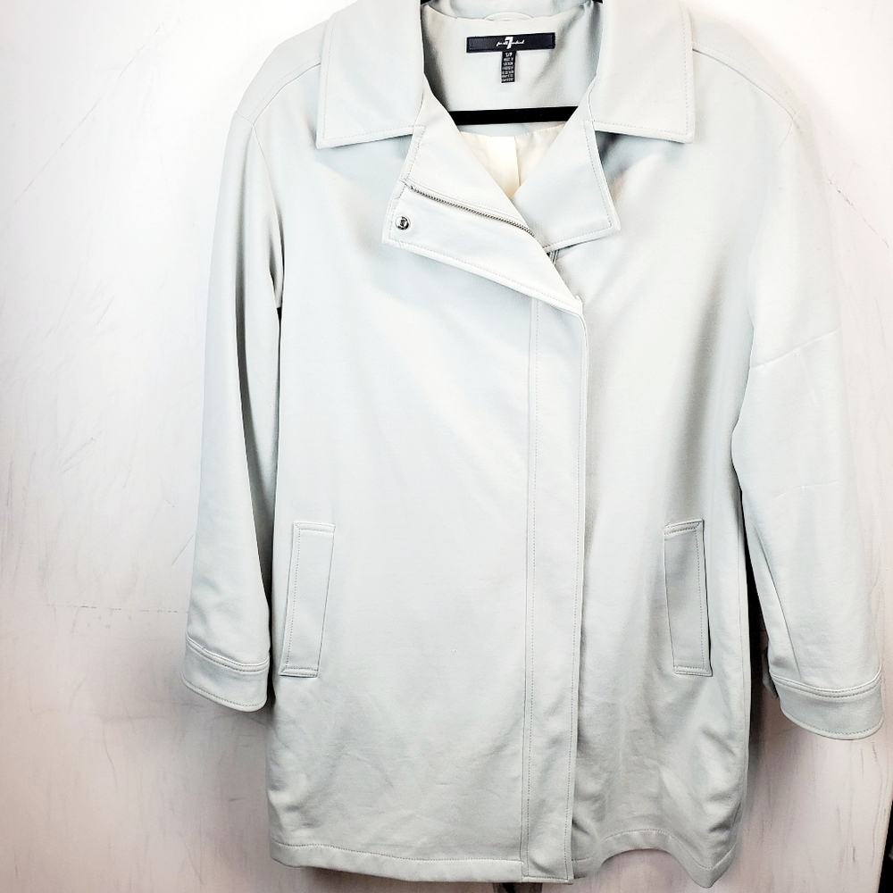 7 for All Mankind Asymmetrical drape trench coat SZ S